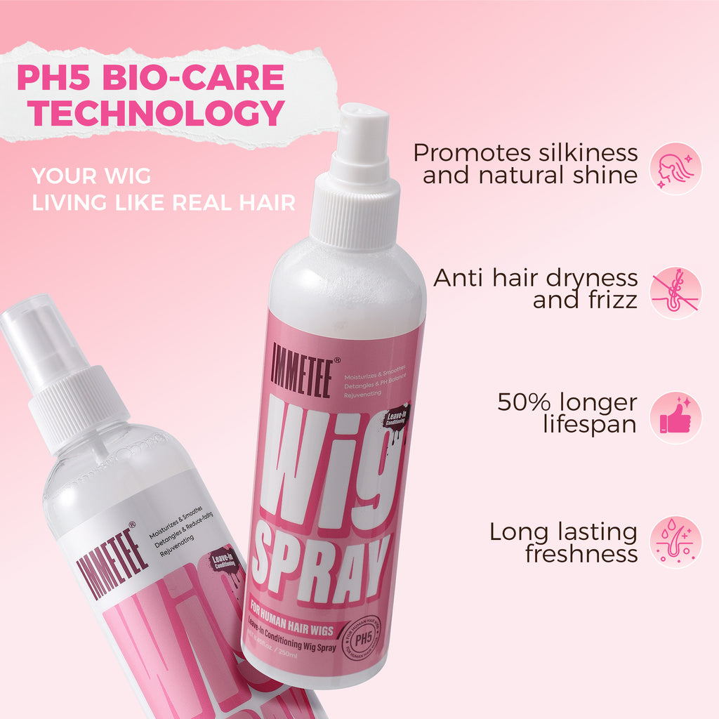 2-in-1 Leave-In Conditioning Wig Spray (8.45fl.oz/250ml) - pH Balanced Bio-Care