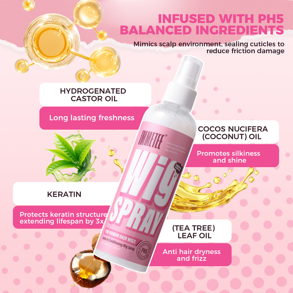 2-in-1 Leave-In Conditioning Wig Spray (8.45fl.oz/250ml) - pH Balanced Bio-Care