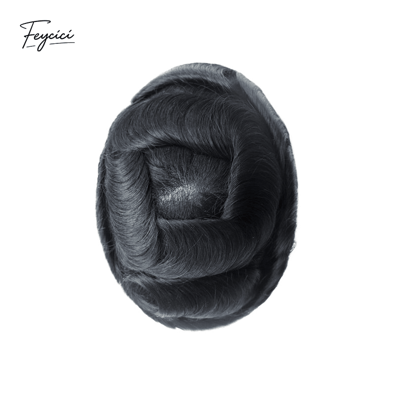 8"x10" Ultra Thin Skin Men's Toupee - V-Loop Invisible Hair System