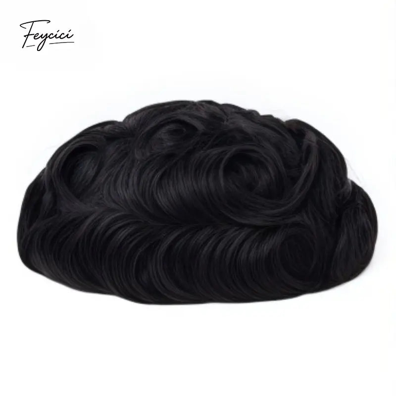 Feycici men's 8x10-inch breathable full lace hair system with natural hair, designed for daily wear and comfort.
