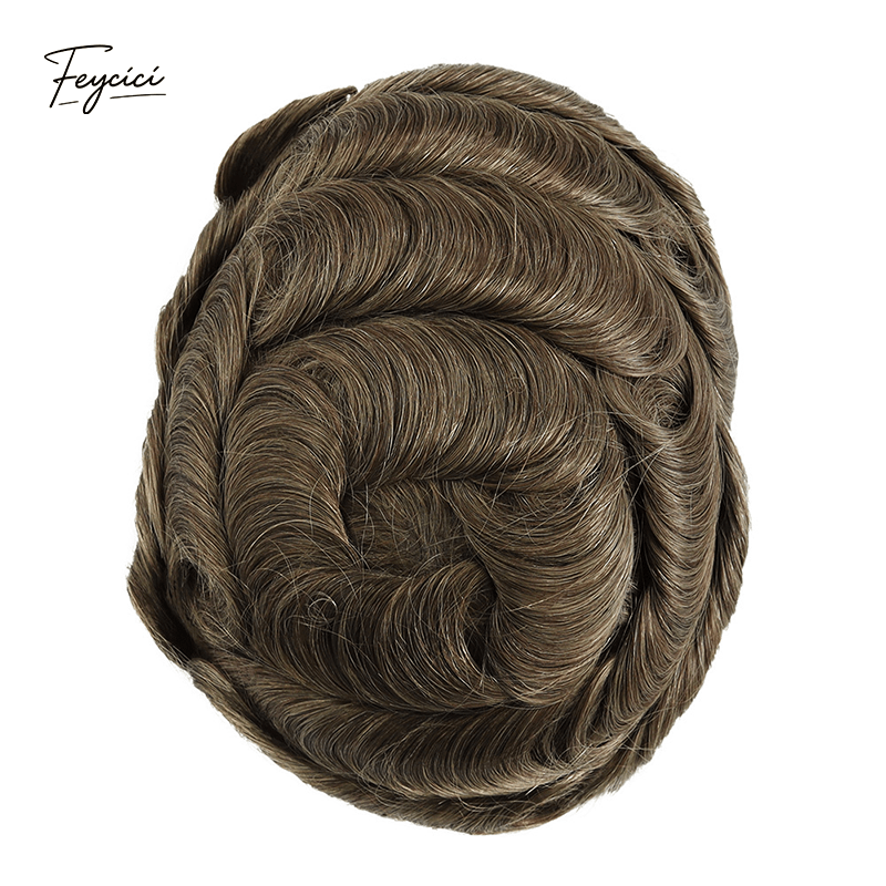 Classic Thin Skin Men’s Hair System - 0.12mm Durable Bio-Skin Toupee with V-Loop Front