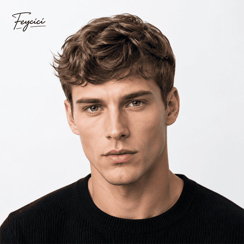 10x8" Lace Front Men’s Toupee - 0.06mm Clear PU Skin Base Human Hair Replacement System