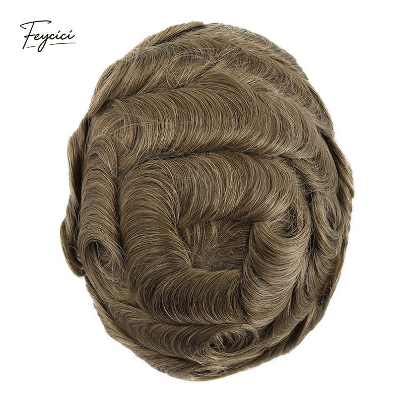 Classic Thin Skin Men’s Hair System - 0.12mm Durable Bio-Skin Toupee with V-Loop Front