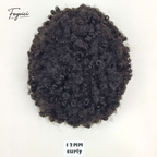 Mens Multi-Texture Wool Curl Toupee - Full PU Skin Base Hair System with Reverse Split Knot