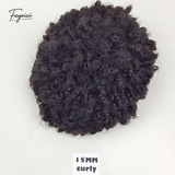 Mens Multi-Texture Wool Curl Toupee - Full PU Skin Base Hair System with Reverse Split Knot