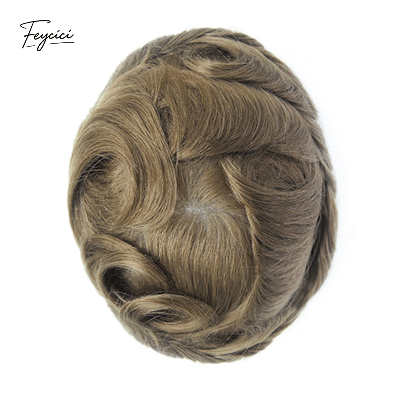 Classic Thin Skin Men’s Hair System - 0.12mm Durable Bio-Skin Toupee with V-Loop Front