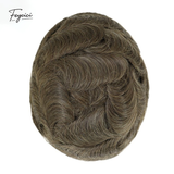 Feycici men's 8x10 inch mono with poly hair system featuring natural hair, 130% density, free style for a natural look