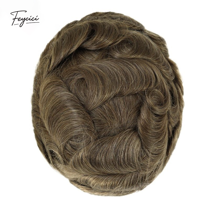 8"x10" Thin Skin Hair System for Men –Natural Hair Piece V Loop Toupe -Free Style