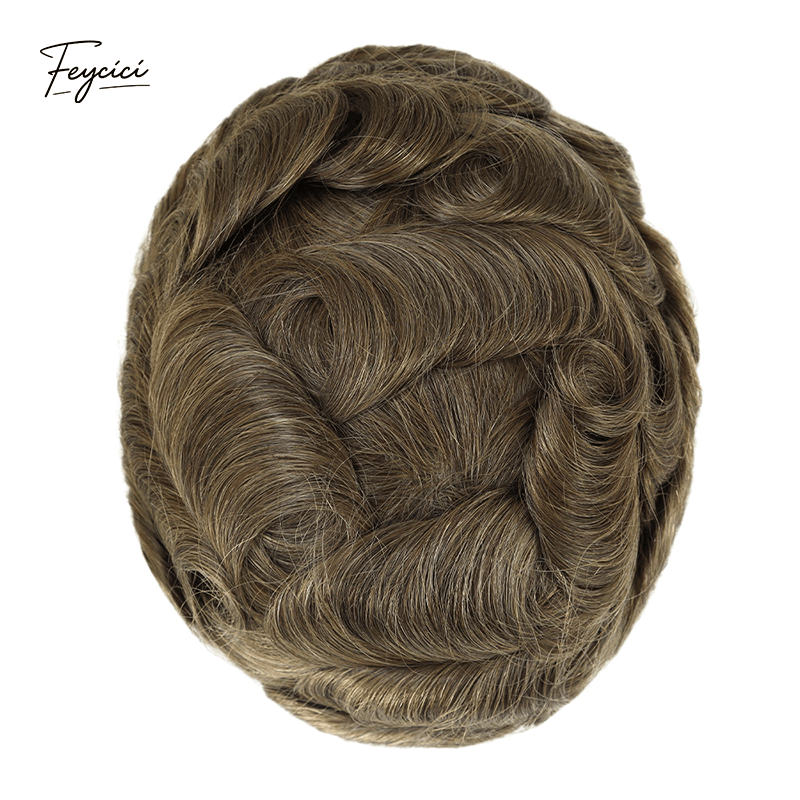 Ultra-Thin Skin Men’s Hair System - 0.08mm V-Loop Knotless Bio-Skin Toupee (8"x10")