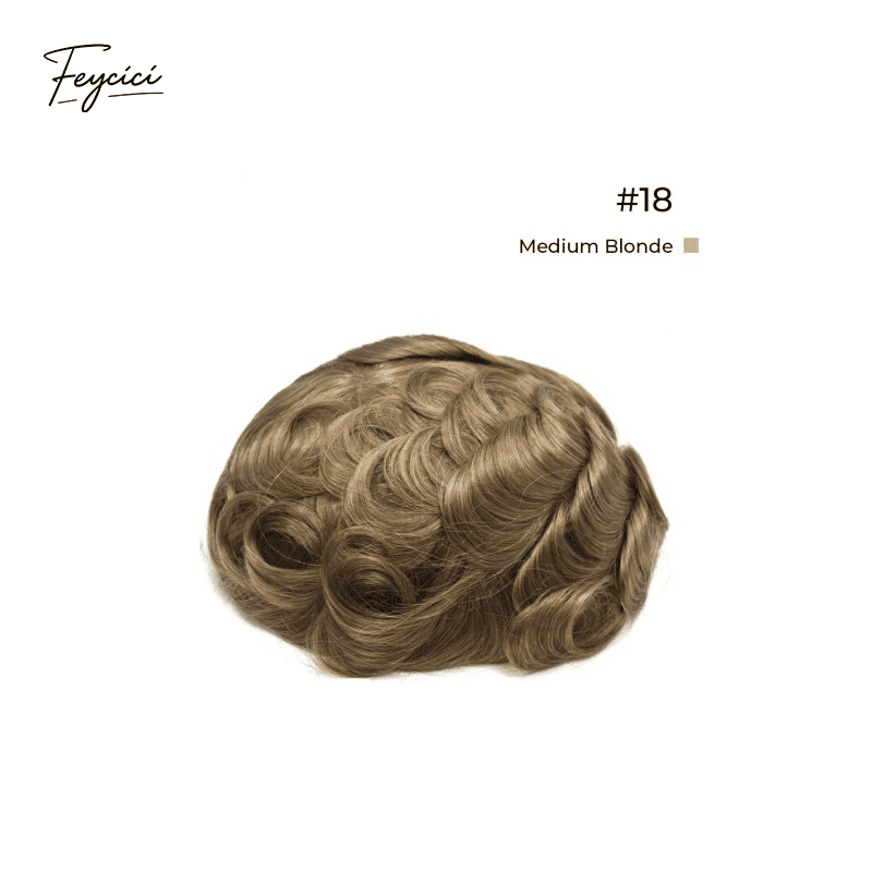 10x8" Lace Front Men’s Toupee - 0.06mm Clear PU Skin Base Human Hair Replacement System