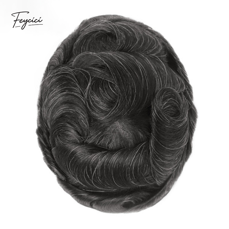 8"x10" Thin Skin Hair System for Men –Natural Hair Piece V Loop Toupee- Daily Wear