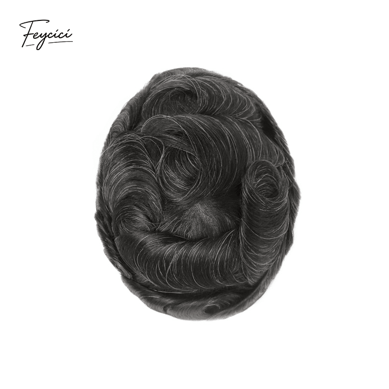 Classic Thin Skin Men’s Hair System - 0.12mm Durable Bio-Skin Toupee with V-Loop Front
