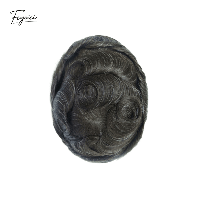 8"x10" Ultra Thin Skin Men's Toupee - V-Loop Invisible Hair System