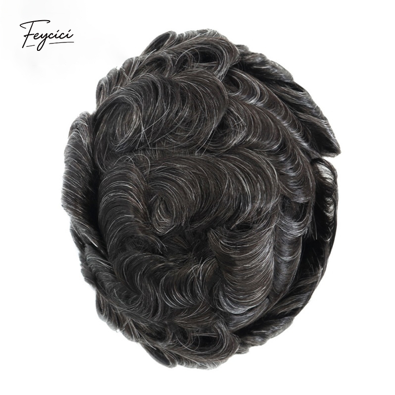8"x10" Mono with Poly Hair System for Men –Natural Hair Piece 130% Density Toupee -Free Style
