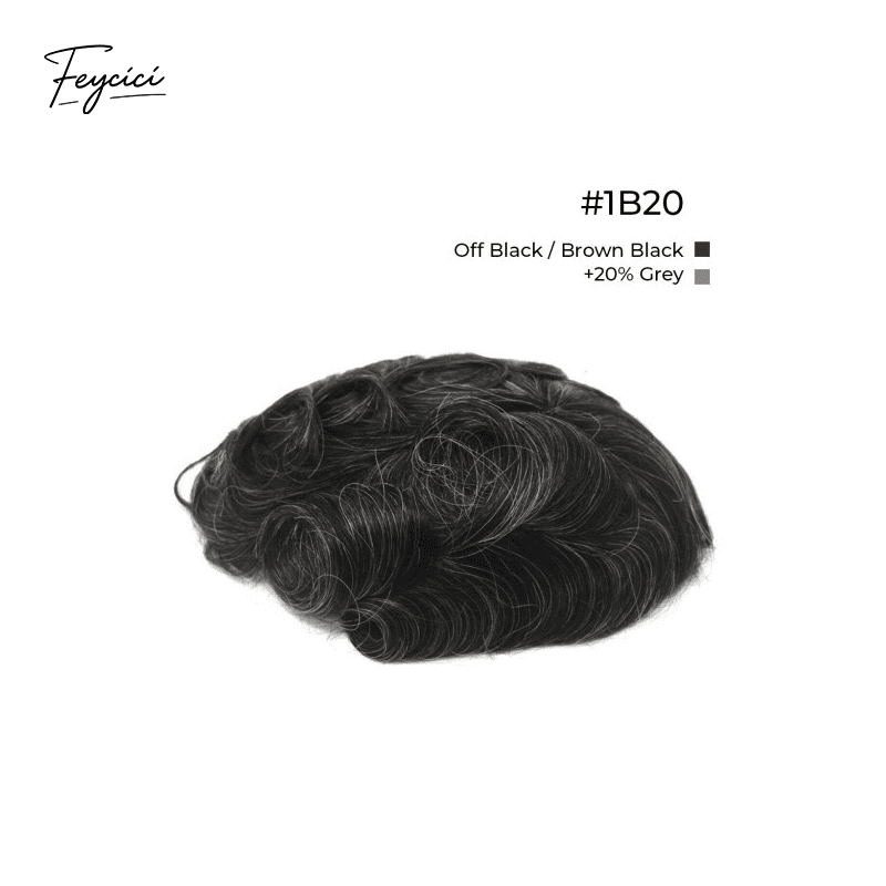 10x8" Lace Front Men’s Toupee - 0.06mm Clear PU Skin Base Human Hair Replacement System