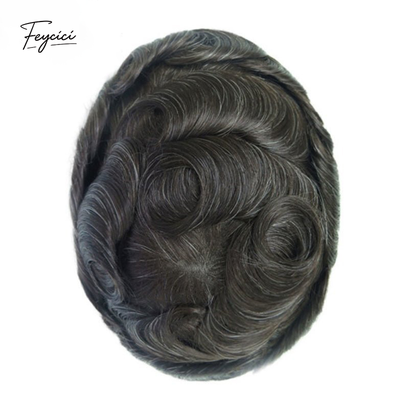 8"x10" Thin Skin Hair System for Men –Natural Hair Piece V Loop Toupee- Daily Wear