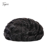 Feycici invisible full lace hair system for men with natural hair appearance, full hand-tied, 130% density in black and dark brown shades