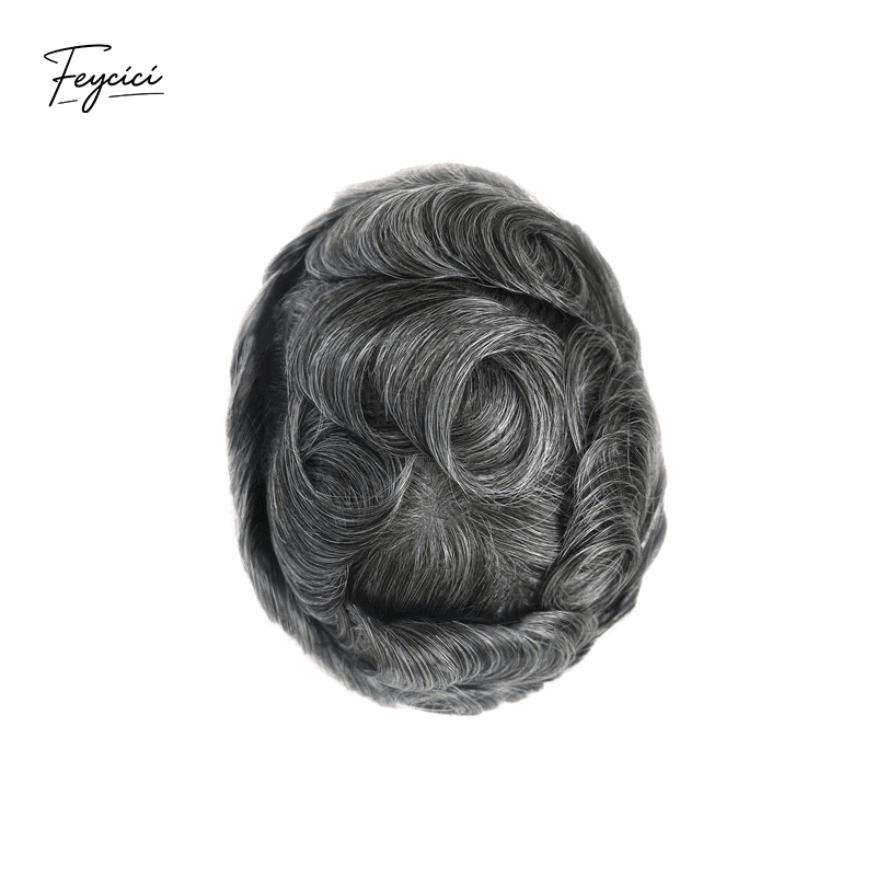 8"x10" Ultra Thin Skin Men's Toupee - V-Loop Invisible Hair System