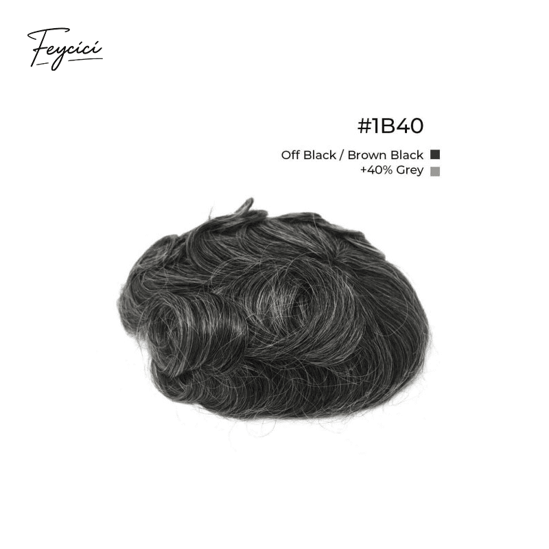 10x8" Lace Front Men’s Toupee - 0.06mm Clear PU Skin Base Human Hair Replacement System