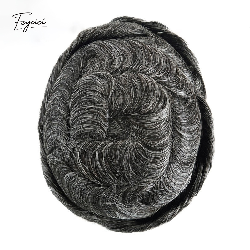 8"x10" Mono with Poly Hair System for Men –Natural Hair Piece 130% Density Toupee -Free Style
