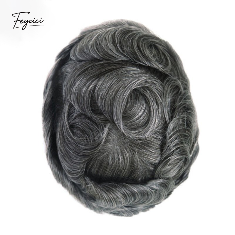 8"x10" Thin Skin Hair System for Men –Natural Hair Piece V Loop Toupee- Daily Wear