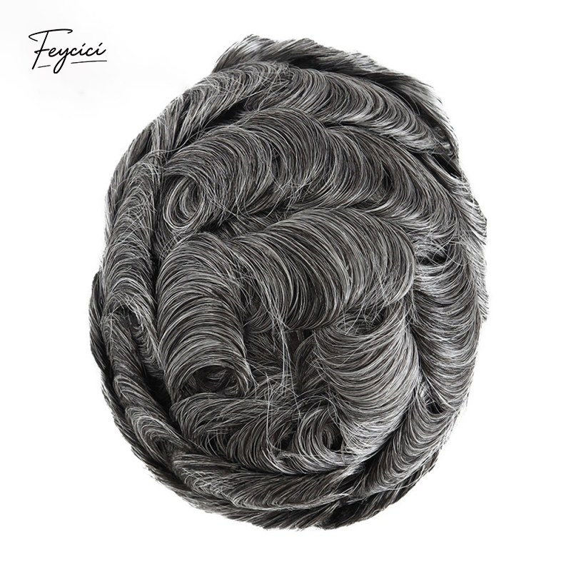 8"x10" Mono with Poly Hair System for Men –Natural Hair Piece 130% Density Toupee -Free Style