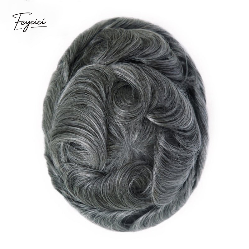 8"x10" Thin Skin Hair System for Men –Natural Hair Piece V Loop Toupee- Daily Wear