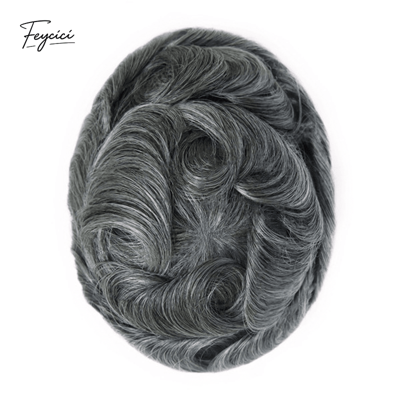 Ultra-Thin Skin Men’s Hair System - 0.08mm V-Loop Knotless Bio-Skin Toupee (8"x10")
