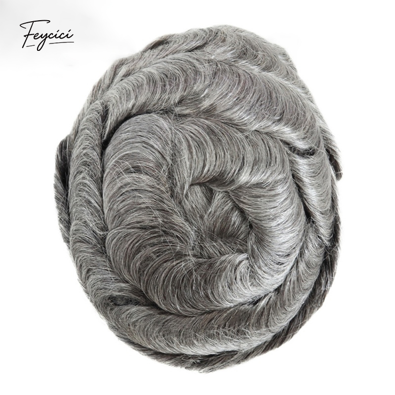 8"x10" Mono with Poly Hair System for Men –Natural Hair Piece 130% Density Toupee -Free Style