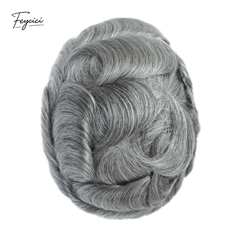 Ultra-Thin Skin Men’s Hair System - 0.08mm V-Loop Knotless Bio-Skin Toupee (8"x10")