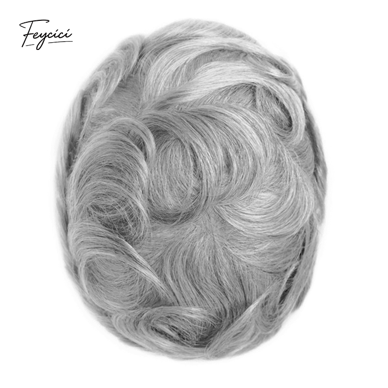 Ultra-Thin Skin Men’s Hair System - 0.08mm V-Loop Knotless Bio-Skin Toupee (8"x10")