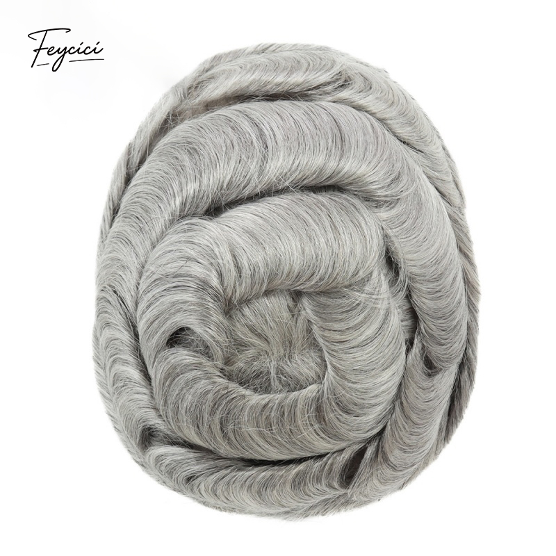 8"x10" Mono with Poly Hair System for Men –Natural Hair Piece 130% Density Toupee -Free Style
