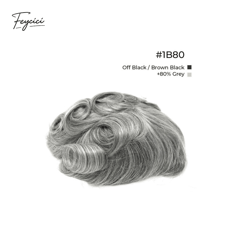 10x8" Lace Front Men’s Toupee - 0.06mm Clear PU Skin Base Human Hair Replacement System