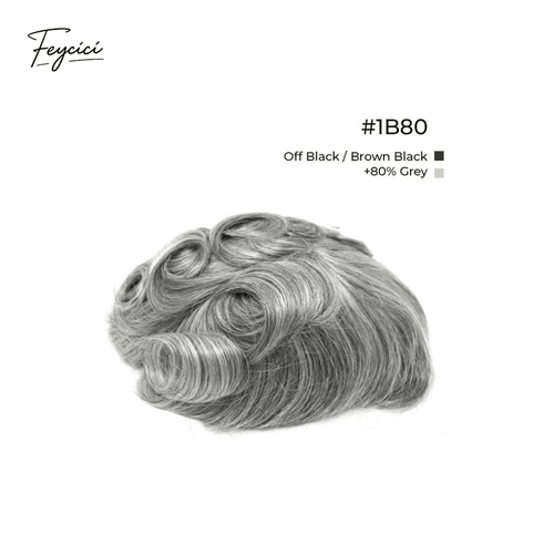 10x8" Lace Front Men’s Toupee - 0.06mm Clear PU Skin Base Human Hair Replacement System
