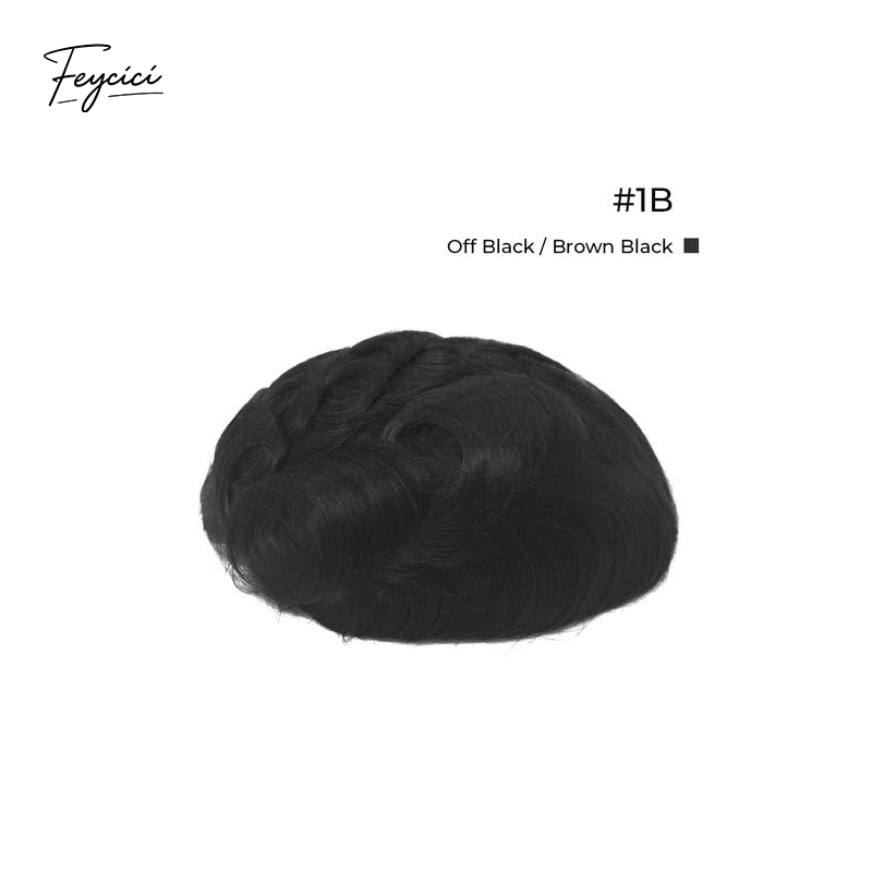 10x8" Lace Front Men’s Toupee - 0.06mm Clear PU Skin Base Human Hair Replacement System