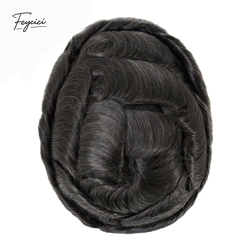 Mono With Poly Hair System for Men –Natural Hair Piece -Free Style Toupee- Mens Wigs Baldness