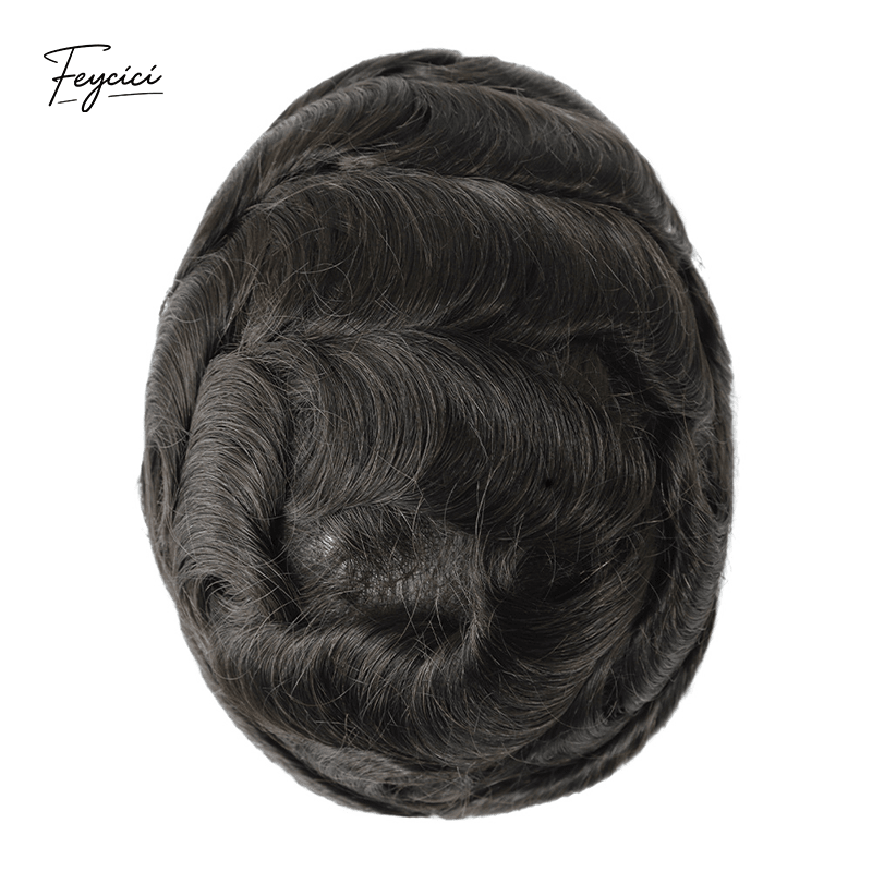 Ultra-Thin Skin Men’s Hair System - 0.08mm V-Loop Knotless Bio-Skin Toupee (8"x10")