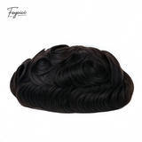 Feycici Invisible PU Hair System for Men with natural hand-tied full hair piece, ultra 0.12mm thick, showcasing realistic hair density.