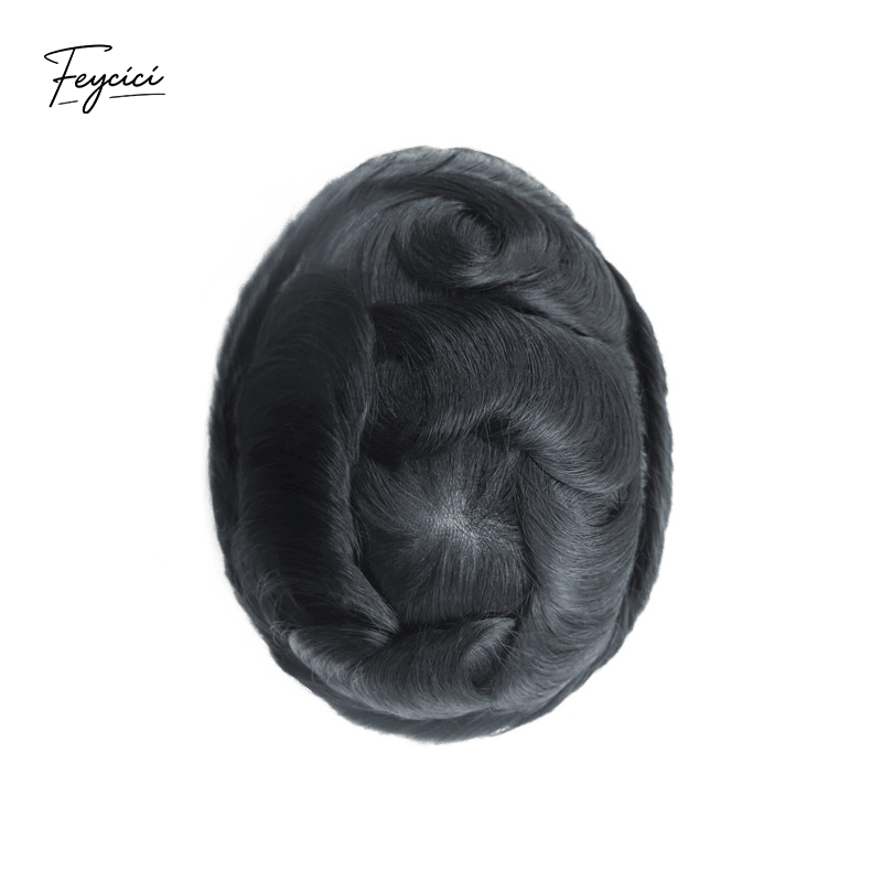 8"x10" Ultra Thin Skin Men's Toupee - V-Loop Invisible Hair System