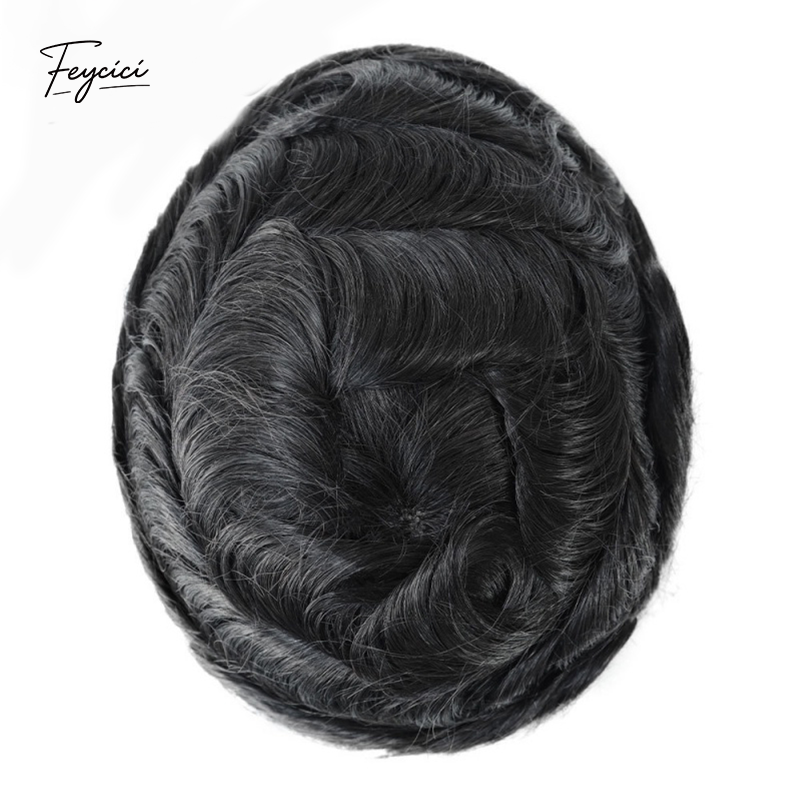 Mono With Poly Hair System for Men –Natural Hair Piece -Free Style Toupee- Mens Wigs Baldness