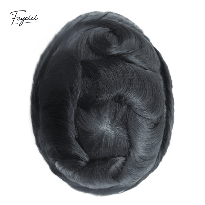 Ultra-Thin Skin Men’s Hair System - 0.08mm V-Loop Knotless Bio-Skin Toupee (8"x10")