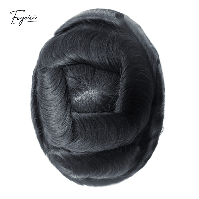 Ultra-Thin Skin Men’s Hair System - 0.08mm V-Loop Knotless Bio-Skin Toupee (8"x10")