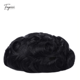 Feycici invisible full lace men's hair system with natural hand-tied hair, 130% density, realistic full hair coverage
