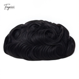 Feycici 8x10 inch durable lace top men's hair system with natural-looking PU hair, 130% density, and lace detailing.