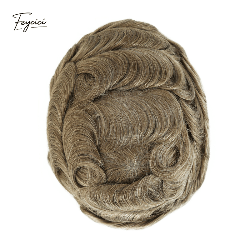 Ultra-Thin Skin Men’s Hair System - 0.08mm V-Loop Knotless Bio-Skin Toupee (8"x10")
