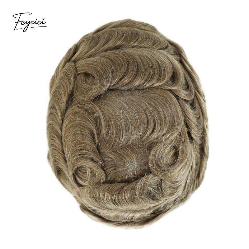 8"x10" Thin Skin Hair System for Men –Natural Hair Piece V Loop Toupe -Free Style