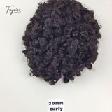 Mens Multi-Texture Wool Curl Toupee - Full PU Skin Base Hair System with Reverse Split Knot