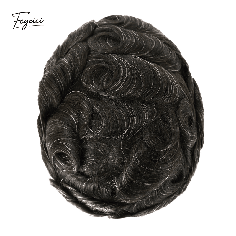 Classic Thin Skin Men’s Hair System - 0.12mm Durable Bio-Skin Toupee with V-Loop Front