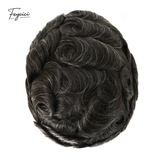 Feycici 8x10 inch Invisible Thin Skin hair system for men in black, natural hair piece designed for daily wear.