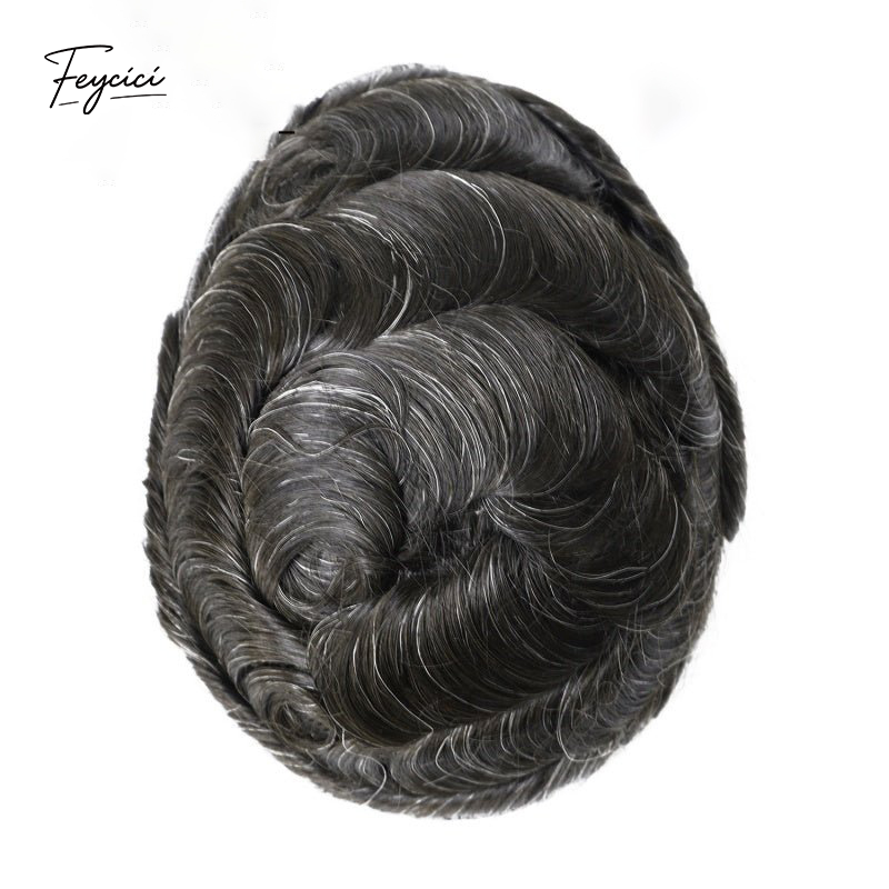 8"x10" Mono with Poly Hair System for Men –Natural Hair Piece 130% Density Toupee -Free Style